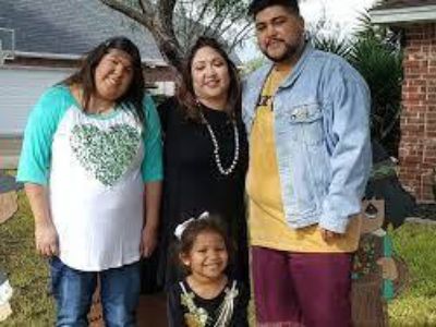 Evangelina Almedia, Savani Quintanilla, Martika, and Alana McGee are all posing for the picture together with a small tree in the background.